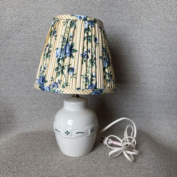 Longaberger Woven Traditions Classic Green Lamp Rose Trellis Shade